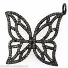 SILVER PENDANT BUTTERFLY PENDANT  STUDDED WITH 1.90 CTS SINGLE CUT DIAMOND)