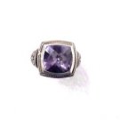 925 SIlVER 14KT GOLD 6.05 AMETHYST US 7.5 BEAUTIFULL HERITAGE ROYAL RING