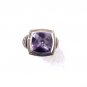 925 SIlVER 14KT GOLD 6.05 AMETHYST US 7.5 BEAUTIFULL HERITAGE ROYAL RING