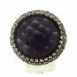 925 SOLID SILVER BRONZE HANDMADE TURKISH RING LABMADE AMETHYST CZ SIZE 7.25