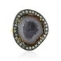 925 SOLID SILVER BRONZE HANDMADE TURKISH RING LABMADE AMETHYST CZ SIZE 7.25