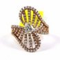 925 SOLID STERLING SILVER HANDMADE BUTTERFLY RING 0.50 CT DIAMOND SIZE US 6.25