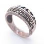 925 SOLID SILVER & BRASS HANDMADE TURKISH RING LABMADE BLUE GEMSTONE 7.75 US