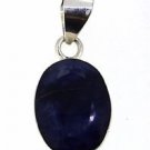 925 SOLID STERLING SILVER LABMADE SAPPHIRE GEMSTONE HANDMADE PENDANT 35 X 15 MM