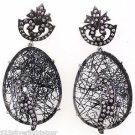 925 STERLING SILVER RUTILE CZ HANDMADE DANGLE EARRING