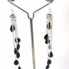 925 SOLID STERLING SILVER HANDMADE LABMDE BLACK ONYX GEMSTONE BEADS LONG EARRING
