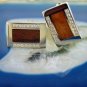 925 SILVER 0.18 CW DIAMOND 27.80 CW ORANGE ONYX GEMSTONE HANDMADE CUFFLINK