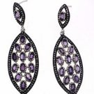 925 SOLID STERLING SILVER LABMADE AMETHYST GEMSTONE MARQUISE EARRING