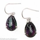 925 STERLING SILVER MYSTIC TOPAZ PEAR SHAPE GEMSTONE HANDMADE HOOK EARRING