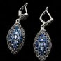 925 SOLID STERLING SILVER GREEN AGATE CZ HANDMADE DANGLE EARRING