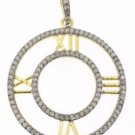 925 SILVER 0.95 CT DIAMOND ROMAN WATCH HANDMADE VINTAGE ANTIQUE ROYAL PENDANT