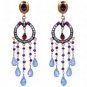 925 SOLID STERLING SILVER HANDMADE VINTAGE EARRING AGATE GEMSTONE 63X22MM