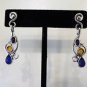 925 SOLID STERLING SILVER HANDMADE VINTAGE EARRING AGATE GEMSTONE 63X22MM