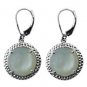925 SOLID STERLING SILVER BLUE ONYX GEMSTONE & CZ HANDMADE DANGLE EARRING