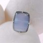 925 SIlVER 14KT GOLD 5.75 CHALCEDONY US 7.5 BEAUTIFULL HERITAGE ROYAL RING