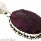 925 SOLID STERLING SILVER LABMADE RUBY GEMSTONE HANDMADE PENDANT