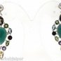 925 SOLID STERLING SILVER HANDMADE VINTAGE EARRING ONYX GEMSTONE 60X25MM