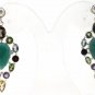 925 SOLID STERLING SILVER HANDMADE VINTAGE EARRING ONYX GEMSTONE 60X25MM