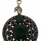 TURKISH JEWELRY 925 SILVER & BRASS HANDMADE PENDANT LABMADE GEMSTONE AND CZ