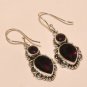 925 SOLID STERLING SILVER BLUE SAPPHIRE GEMSTONE & CZ HANDMADE DANGLE EARRING