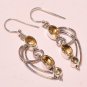 925 SOLID STERLING SILVER BLUE SAPPHIRE GEMSTONE & CZ HANDMADE DANGLE EARRING
