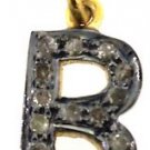 925 SILVER 0.18 CW DIAMOND ALPHABET ( B ) HANDMADE VINTAGE ANTIQUE CHARM PENDANT