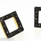 925 SILVER 0.20 CTS PAVE DIAMOND HANDMADE VINTAGE ANTIQUE SQUARE STUD EARRING