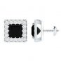 925 SILVER 0.20 CTS PAVE DIAMOND HANDMADE VINTAGE ANTIQUE SQUARE STUD EARRING