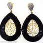 925 SOLID STERLING SILVER GREEN ONYX LABMADE YELLOW GEMSTONE CZ HANDMADE EARRING