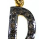 925 SILVER 0.15 CW DIAMOND ALPHABET ( D ) HANDMADE BEAUTIFUL CUTE CHARM PENDANT