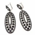 925 SOLID STERLING SILVER LABMADEBLACK ONYX GEMSTONE OVAL EARRING