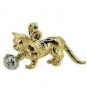 925 SILVER 0.25 CT NATURAL ROSE CUT DIAMONDS VINTAGE ANTIQUE HANDMADE FROG CHARM