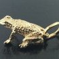 925 SILVER 0.25 CT NATURAL ROSE CUT DIAMONDS VINTAGE ANTIQUE HANDMADE FROG CHARM