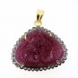 925 STERLING SILVER HANDMADE PENDANT 27.66 RUBY CARVING GEMSTONE 0.30 DIAMOND