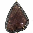 925 SOLID STERLING SILVER HANDMADE 15.75 RUBY 0.55 NATURAL DIAMOND CONNECTOR