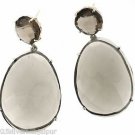 925 SOLID STERLING SILVER SMOKEY QUARTZ HANDMADE DANGLER EARRING