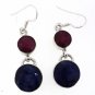 925 SOLID STERLING SILVER LABMADE SAPPHIRE RUBY GEMSTONE DANGLE EARRING 30X11