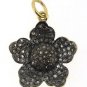 925 SOLID STERLING SILVER FLOWER HANDMADE CHARM PENDANT 0.85 CW PAVE DIAMOND