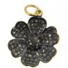 925 SOLID STERLING SILVER FLOWER HANDMADE CHARM PENDANT 0.80 CW PAVE DIAMOND