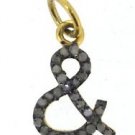 925 SOLID STERLING SILVER ANTIQUE HANDMADE & SIGN PENDANT CHARM .25 PAVE DIAMOND