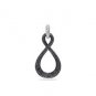 925 SOLID STERLING SILVER ANTIQUE HANDMADE & SIGN PENDANT CHARM .25 PAVE DIAMOND