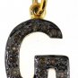 925 SILVER 0.19 CW DIAMOND ALPHABET ( G ) HANDMADE VINTAGE ANTIQUE CHARM PENDANT