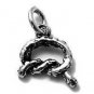 925 SILVER 0.65 CW ROSE CUT DIAMOND HANDMADE VINTAGE FISH CHARM PENDANT