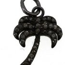 925 SILVER 0.40 CW NATURAL ROSE CUT DIAMOND HANDMADE  PALM TREE CHARM PENDANT