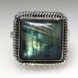 925 SOLID STERLING SILVER ANTIQUE HANDMADE RING LABRODRITE GEMSTONE SIZE 11