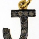 925 SILVER 0.14 CW DIAMOND ALPHABET ( J ) HANDMADE BEAUTIFUL CUTE CHARM PENDANT