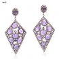 925 SOLID STERLING SILVER LABMADE EMERALD GEMSTONE SQUARE EARRING