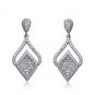 925 SOLID STERLING SILVER LABMADE EMERALD GEMSTONE SQUARE EARRING