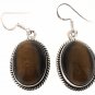 925 SOLID STERLING SILVER TIGER EYE OVAL HANDMADE EARRING