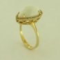 925 SILVER 0.45 CT PAVE DIAMOND 3.95CT NATURAL OPAL GEMSTONE HANDMADE RING US 7